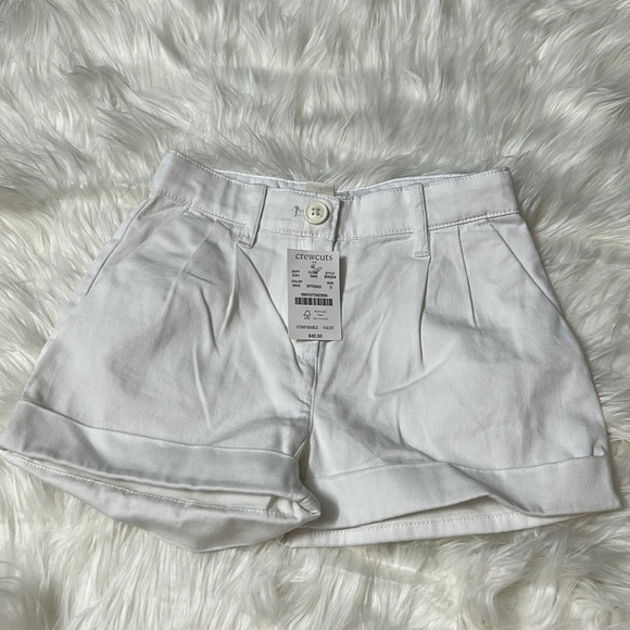 NWT Crewcuts Girls White Pleated Shorts Size 5 - Picture 1 of 12